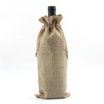 Cotton Pure Color Blank Drawstring Portable Wine Bottle Sleeve