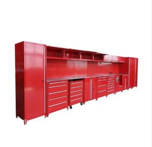 China Workshop Garage Cabinet Black Rolling Tool Box Metal Drawer Workbench for Car Repair factory