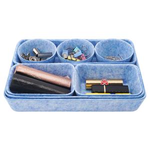China wholesale integrated fashion portable felt bedside caddy felt drawer organizer box for table factory