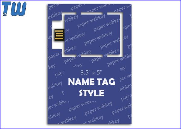 China Simple Web Link Key USB Customized Tag Shape Printing Paper Card factory