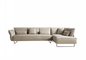 China Comfortable Half Leather Sofa Recliner Design Elegant Sectional Sofa factory