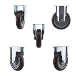 125mm Wheel 286lbs Capacity PU Fixed Medium Duty Casters