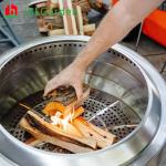 Outdoor 15Inch Wood Burning Stainless Steel Fire Pits Solo Stove Round Silvery