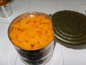 China 2650ml Bulk Fresh Canned Mandarin Orange Segments In Light Syrup factory