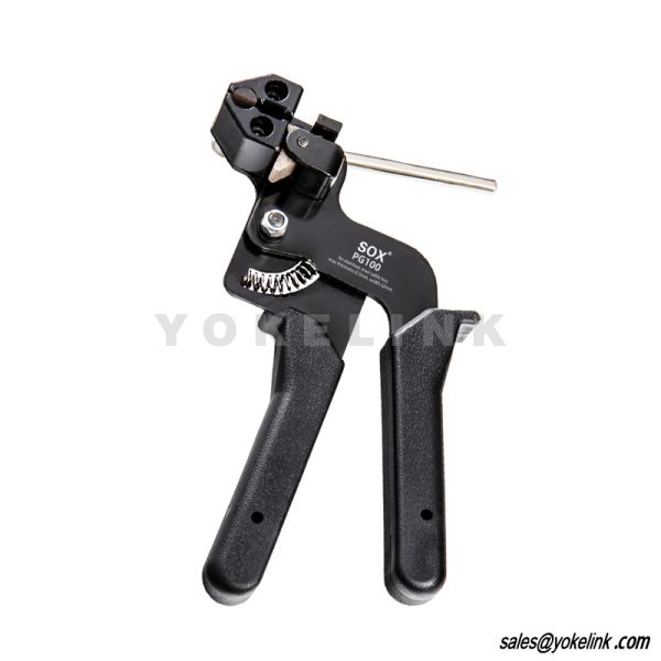 China 100pcs 11.8 Inch Stainless Steel Cable Tie Tool Zip Gun Metal Zip Tensioner with Built-in Cutter Release Tool Cable Tie Gun factory