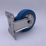 Anti-Skid Soft TPR Rubber Rigid Fixed Caster Wheels 5 Inch