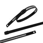 Epoxy Coated Stainless Steel Ladder Zip Ties , Ratchet Cable Ties Fireproof