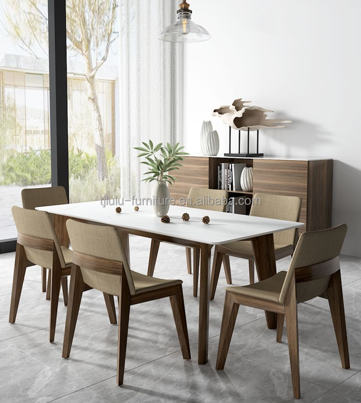 Solid Wood Villa Dinning Table Chairs With Nitrolacquer Finish And Modern Design For Dinning Room Restaurant And Hotel