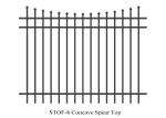 3 rails Concave Crimped top stright spear Garrison Steel Fencing Stain black