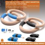 Wholesale Double Circle Wood Gymnastics Rings 1500lbs Adjustable Cam Buckle 14