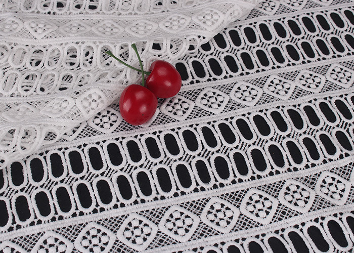 Bridal Chemical Water Soluble Lace Fabric For Women Dresses , Skirt