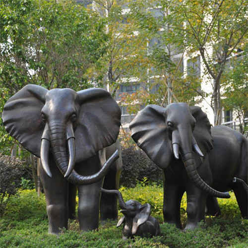Bronze Hippo Large Garden Animal Sculptures Modern Cast Copper Brass