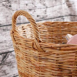 Large Square Rattan Basket, Handmade, Living Room, Blankets, Toy Bin, Extra