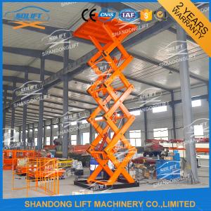 China 7M 2T Warehouse Cargo Loading Hydraulic Lift Platform Orange factory
