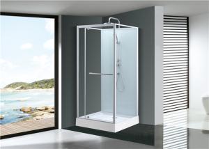 China Fashion Pivot Door， Corner Shower Stalls , Square Shower Cabin with Grey acrylic tray factory