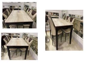 China Natural Texture Artificial Marble Dining Table For Small Apartments factory