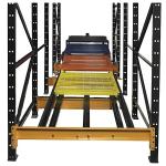 Warehouse Storage Steel Push Back Racking System Inclined Rail Safety Design