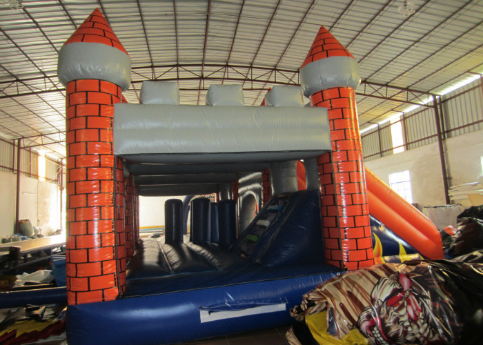 Classic inflatable castle jump house colourful inflatable bouncy double slide combo house for kids under 15 years old