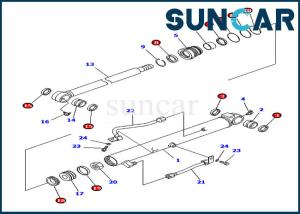 China 707-98-14830 7079814830 Bucket Cylinder Seal Kit For Komatsu Inner Parts PC20R-8 PC38UU-3 factory