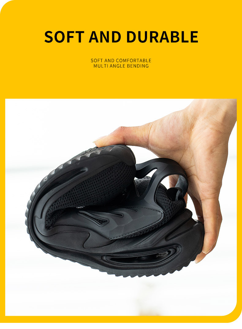 OEM Security Work Boots With Mid-cut Flying Knit Safety Boots And European Standard Steel Toe