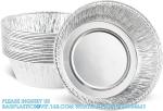 6.5'' Inch Round Tin Foil Pans Disposable Aluminum, Freezer & Oven Safe - For