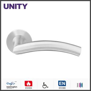 China Stainless Steel Fire Door Lever Handle EN1906 and EN1634 Satin Finish factory