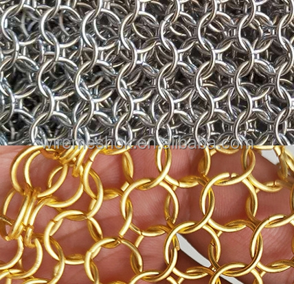 Sample Customization Black Color Metal Curtain Net for Restaurant Lounge Partition Decorative Chain Link Fence Mesh