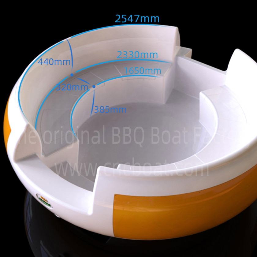 UV Resistance 8 Adults Dia 250cm Depth 30cm FRP BBQ Boat