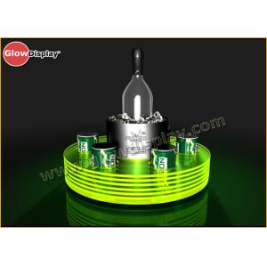 Round LED Acrylic Bucket & Bottles Service Tray for Bar and Hotel