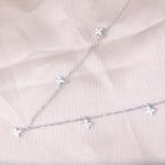 Sterling Silver Cubic Zirconia Single Stone Necklace With Cross Shape