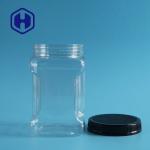 850ml Bpa Free Square Plastic Grip Jar With Lid PET Food Packaging