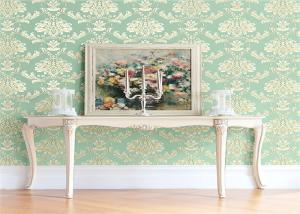 China High End Flower Feature Wall Wallpaper Fireproof With European Style factory