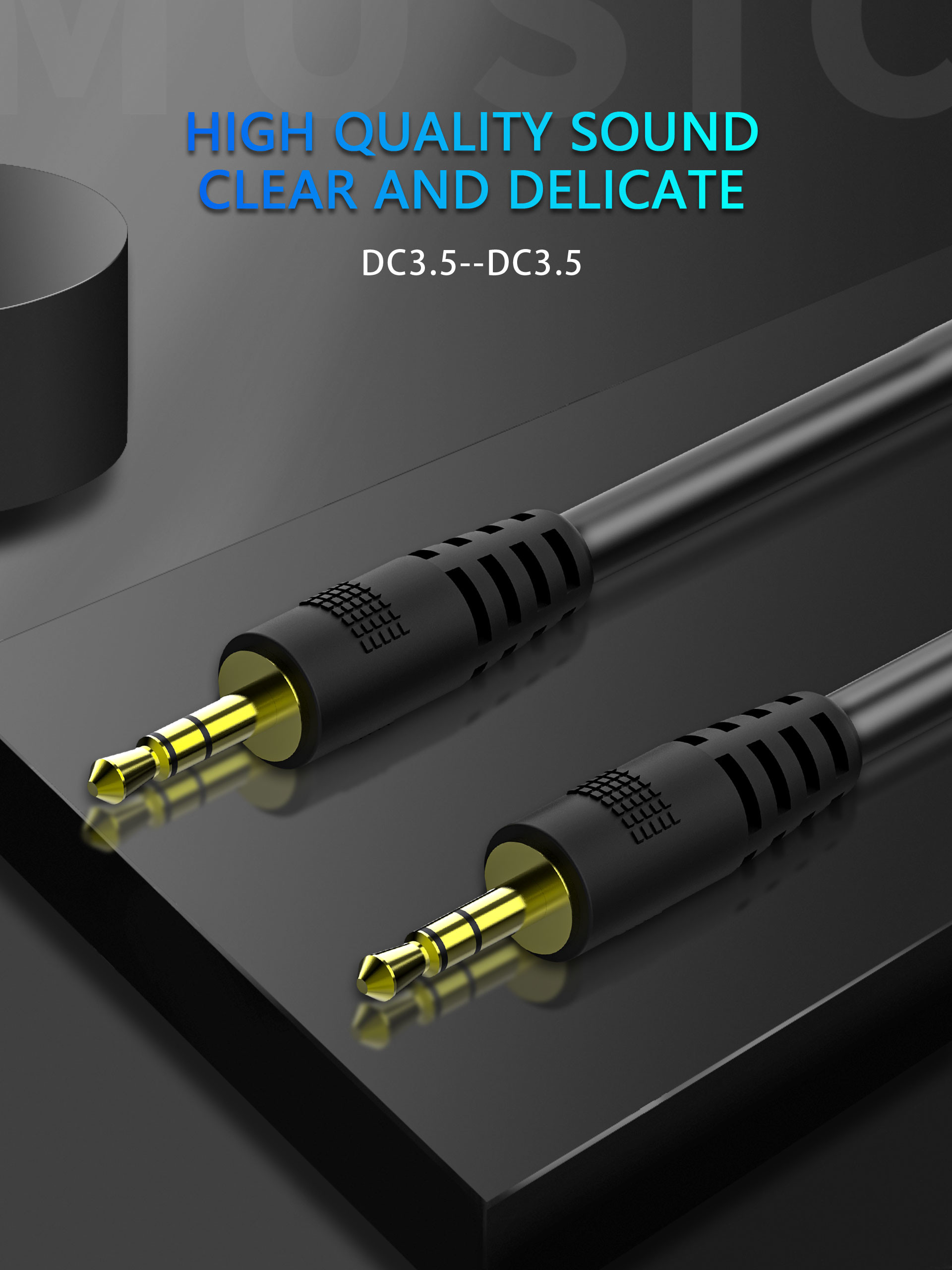 5 Feet 3.5 Mm Auxiliary Audio Cable , IPods Car Stereo Cable