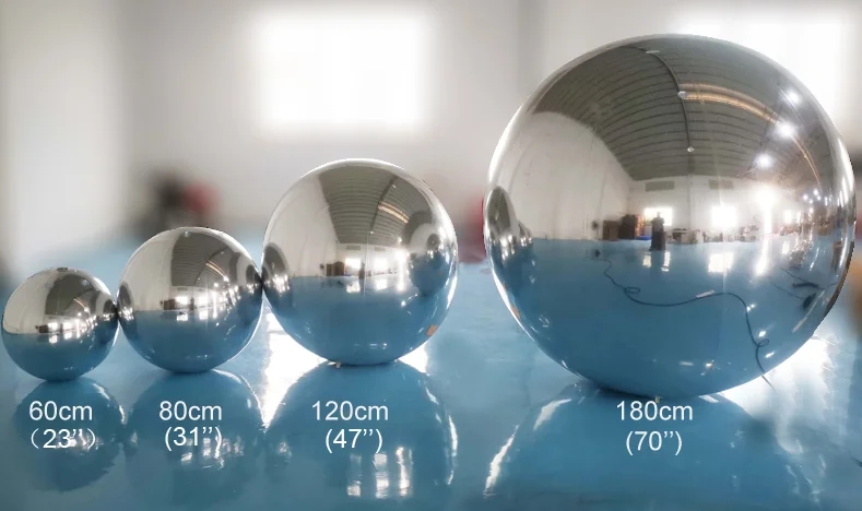 Double Layer Inflatable Advertising Balloons Silver Inflatable Mirror Ball