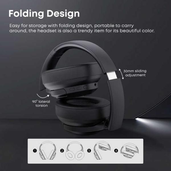 Air Phone Max ANC Noise Cancelling Wireless Headphones Portable Folding Headset