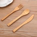 Portable Bamboo Travel Cutlery Set Chopsticks Spoon Straw Six Piece Cloth Bag